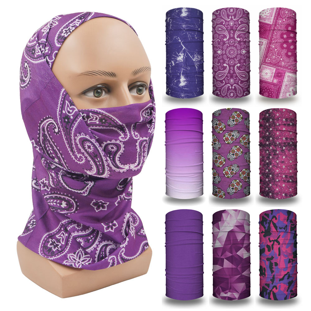Running Gear Headband - Balaclava roxa feminina, faixa de cabeça