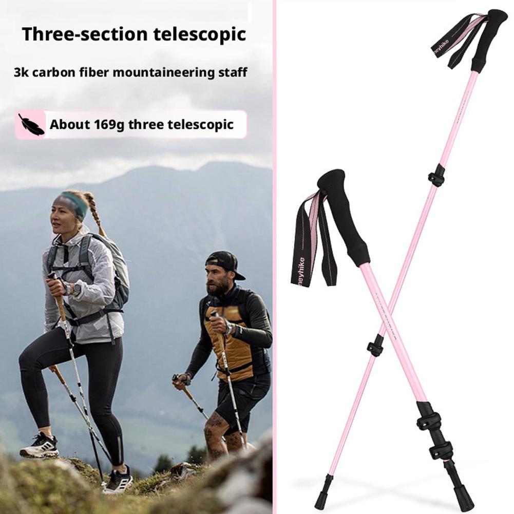Trekking Pole Carbon - Bastões de trekking ultraleves dobráveis de