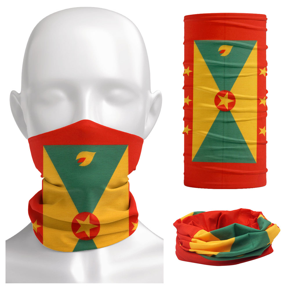 Running Gear Headband - Unisex Grenada Flag Pattern Tube Scarf,