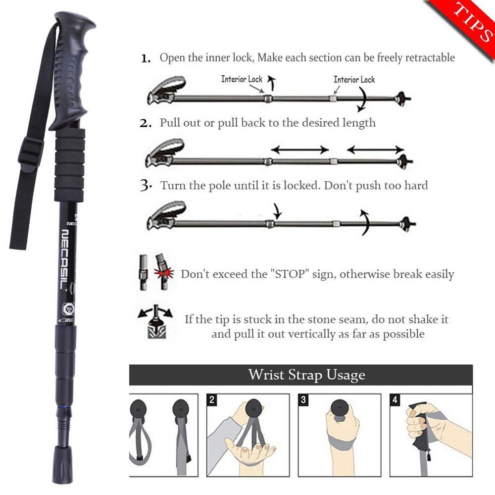 Pólo telescópico de alumínio n - Trekking Pole Carbon avaliação e preço