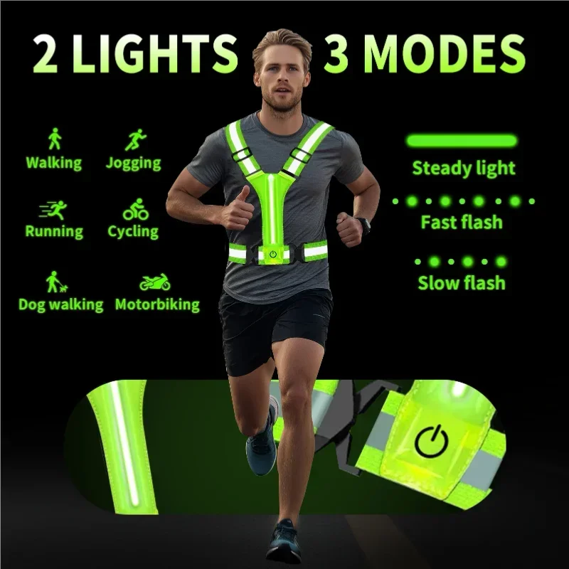 LED Reflective Vest Running Ge - Running Gear For Night avaliação e preço
