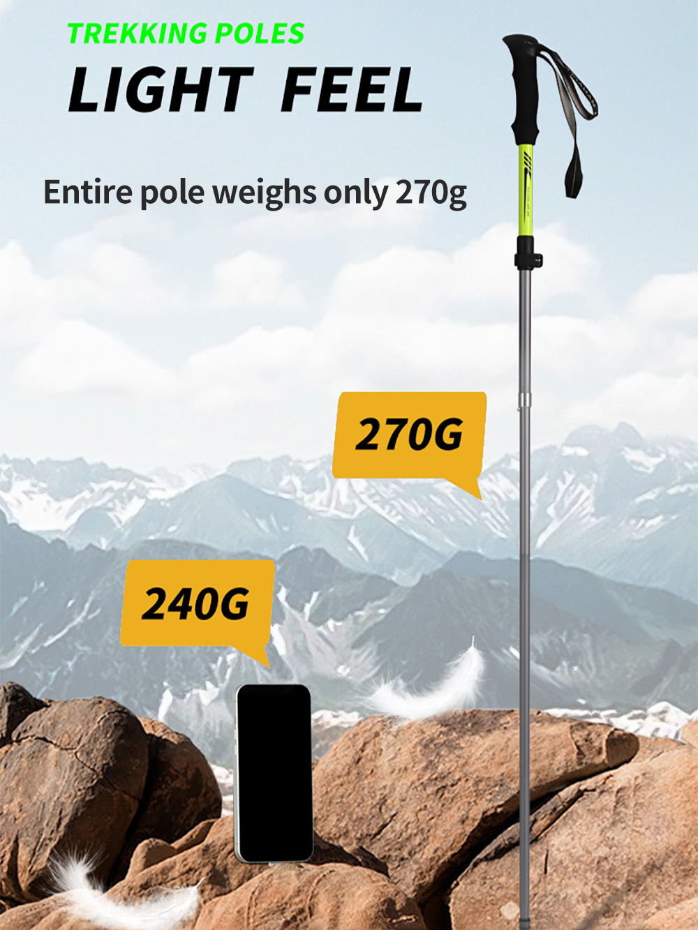 Pólo de trekking dobrável 7075 - Trekking Pole Carbon avaliação e preço