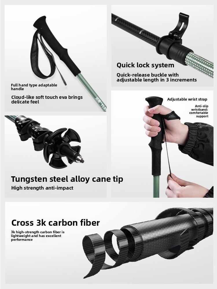 Bastões de Trekking Profission - Trekking Pole Carbon avaliação e preço
